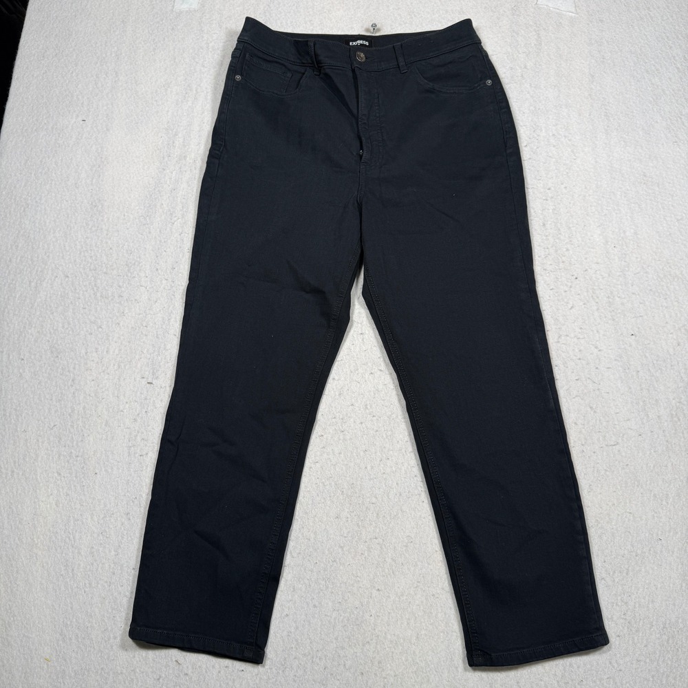 Express Mom Jean Super High Rise Black Denim Pants 12R